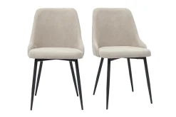 Shop Miliboo Set de 2 sillas de diseño efecto aterciopelado color natural y metal negro CULT