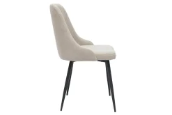 Shop Miliboo Set de 2 sillas de diseño efecto aterciopelado color natural y metal negro CULT