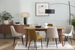 Shop Miliboo Set de 2 sillas de diseño efecto aterciopelado color natural y metal negro CULT