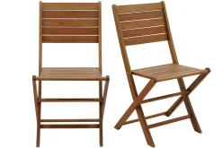 Discount Miliboo Set de 2 sillas de jardín plegables de acacia maciza CANOPEE