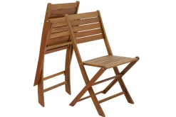 Discount Miliboo Set de 2 sillas de jardín plegables de acacia maciza CANOPEE