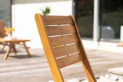 Discount Miliboo Set de 2 sillas de jardín plegables de acacia maciza CANOPEE