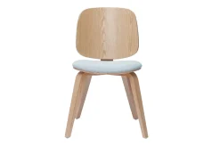 Clearance Miliboo Set de 2 sillas de madera clara y tela gris clara BECK