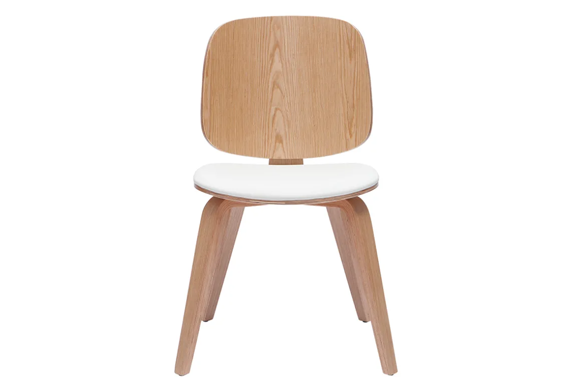 Clearance Miliboo Set de 2 sillas de madera clara y blanca BECK