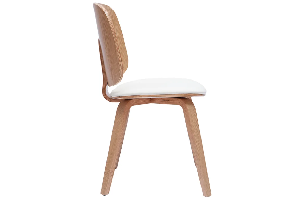 Clearance Miliboo Set de 2 sillas de madera clara y blanca BECK