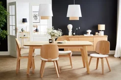 Clearance Miliboo Set de 2 sillas de madera clara y blanca BECK
