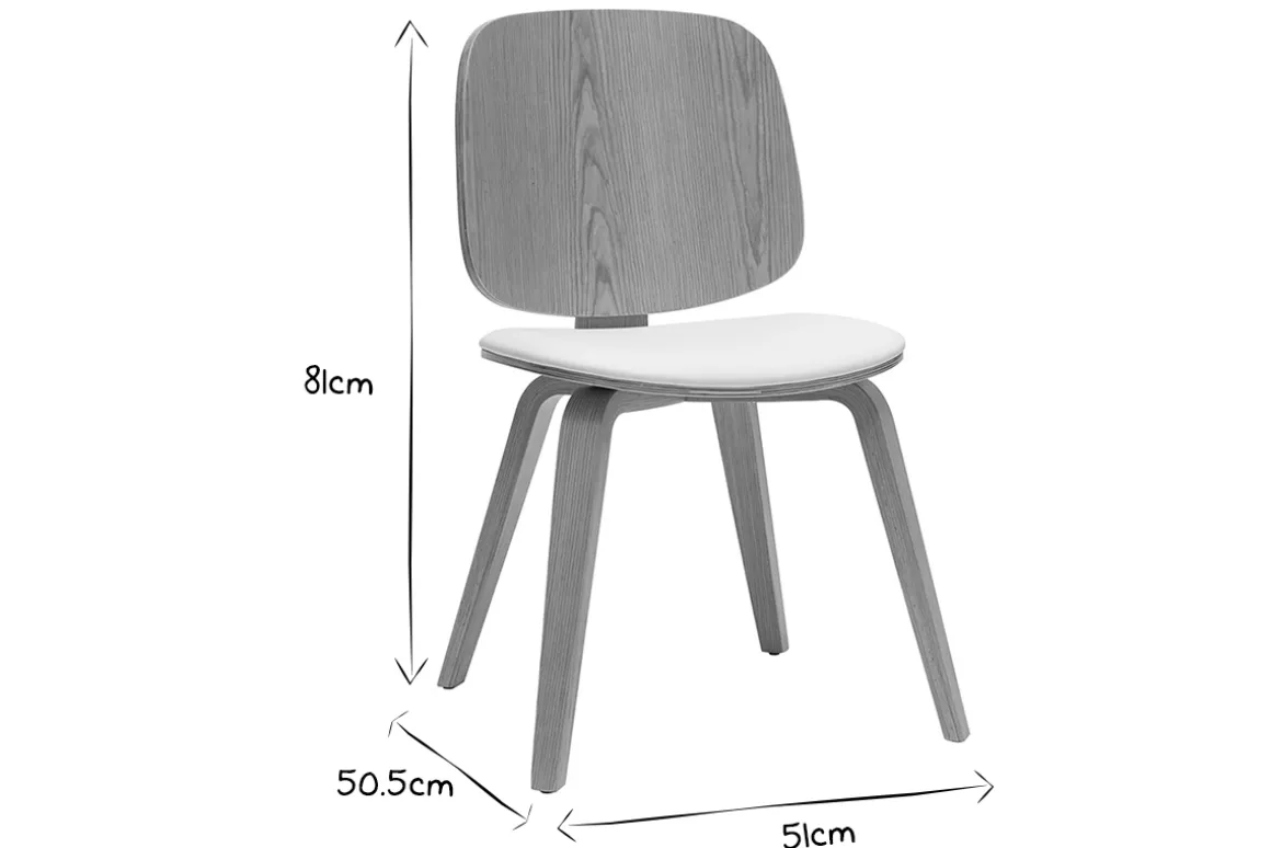 Clearance Miliboo Set de 2 sillas de madera clara y blanca BECK