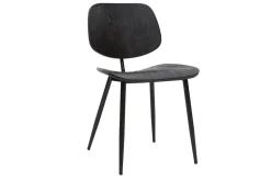Shop Miliboo Set de 2 sillas de madera negra y metal negro TOBIAS