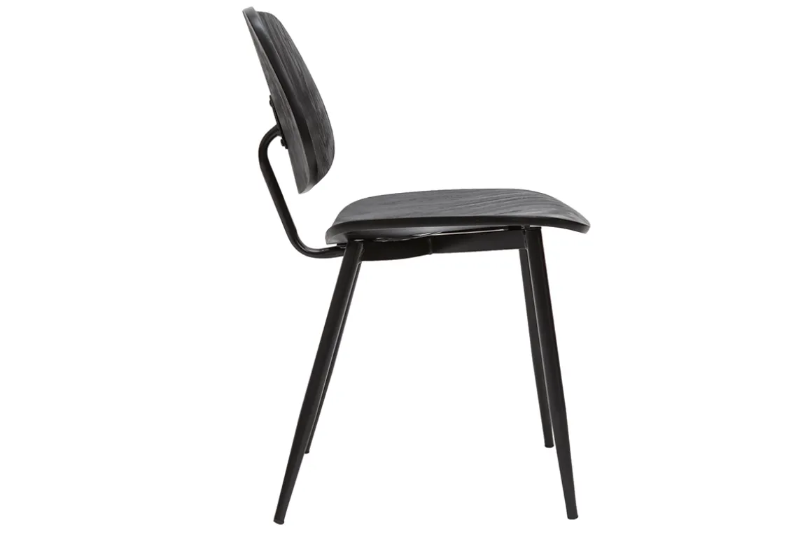 Shop Miliboo Set de 2 sillas de madera negra y metal negro TOBIAS