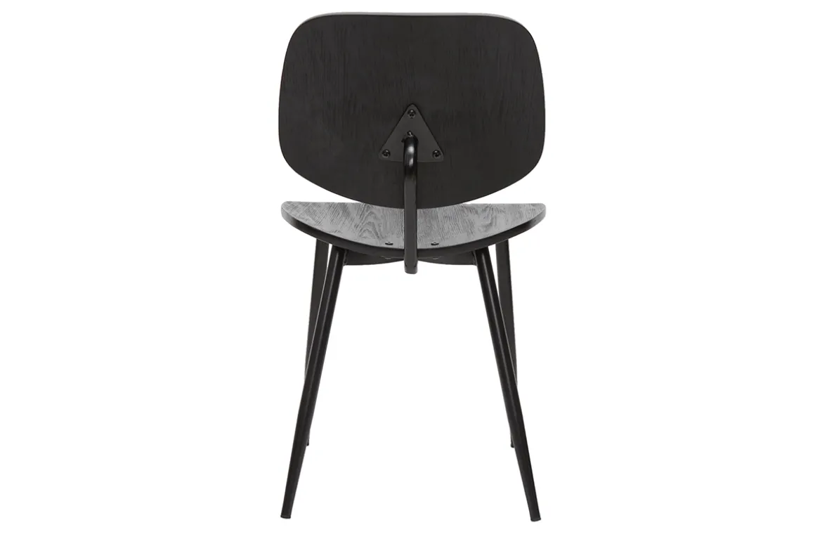 Shop Miliboo Set de 2 sillas de madera negra y metal negro TOBIAS