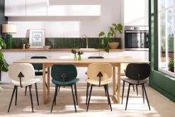 Shop Miliboo Set de 2 sillas de madera negra y metal negro TOBIAS