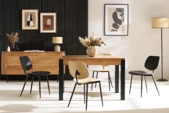 Shop Miliboo Set de 2 sillas de madera negra y metal negro TOBIAS