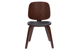 Best Miliboo Set de 2 sillas de madera oscura y negra BECK