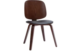 Best Miliboo Set de 2 sillas de madera oscura y negra BECK