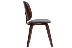 Best Miliboo Set de 2 sillas de madera oscura y negra BECK