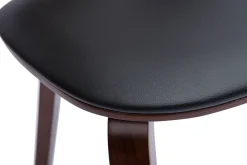 Best Miliboo Set de 2 sillas de madera oscura y negra BECK