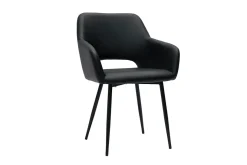 Sale Miliboo Set de 2 sillas de poliuretano negro LAURETTE