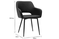 Sale Miliboo Set de 2 sillas de poliuretano negro LAURETTE