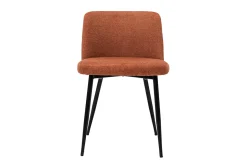 Cheap Miliboo Set de 2 sillas de tejido efecto aterciopelado texturizado terracota y metal negro MONTI