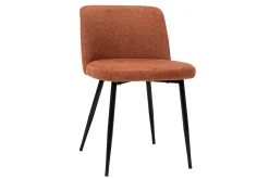 Cheap Miliboo Set de 2 sillas de tejido efecto aterciopelado texturizado terracota y metal negro MONTI