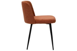 Cheap Miliboo Set de 2 sillas de tejido efecto aterciopelado texturizado terracota y metal negro MONTI