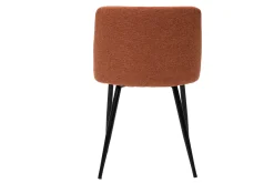 Cheap Miliboo Set de 2 sillas de tejido efecto aterciopelado texturizado terracota y metal negro MONTI