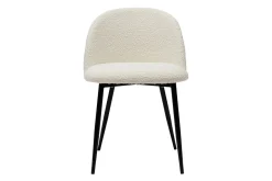 Sale Miliboo Set de 2 sillas de tejido efecto borreguillo color crudo y metal negro CELESTE