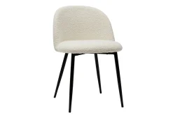 Sale Miliboo Set de 2 sillas de tejido efecto borreguillo color crudo y metal negro CELESTE