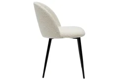 Sale Miliboo Set de 2 sillas de tejido efecto borreguillo color crudo y metal negro CELESTE