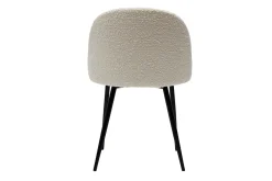 Sale Miliboo Set de 2 sillas de tejido efecto borreguillo color crudo y metal negro CELESTE
