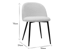 Sale Miliboo Set de 2 sillas de tejido efecto borreguillo color crudo y metal negro CELESTE