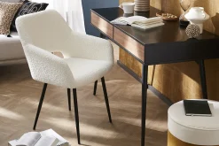 Flash Sale Miliboo Set de 2 sillas de tejido efecto borreguillo LAURETTE