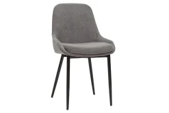 Best Miliboo Set de 2 sillas de tejido efecto aterciopelado gris claro HOLO