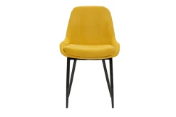 Sale Miliboo Set de 2 sillas de tejido efecto aterciopelado amarillo mostaza HOLO
