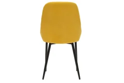 Sale Miliboo Set de 2 sillas de tejido efecto aterciopelado amarillo mostaza HOLO
