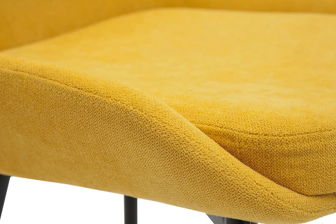 Sale Miliboo Set de 2 sillas de tejido efecto aterciopelado amarillo mostaza HOLO