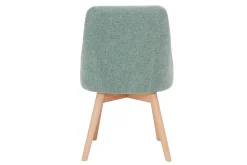 Outlet Miliboo Set de 2 sillas de tela efecto aterciopelado texturizado verde y madera clara HIGGINS