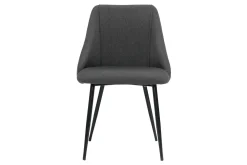 Shop Miliboo Set de 2 sillas de tela gris oscuro con patas de metal HIGGINS