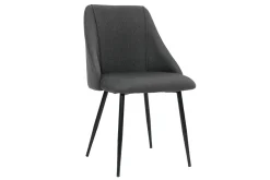 Shop Miliboo Set de 2 sillas de tela gris oscuro con patas de metal HIGGINS