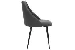 Shop Miliboo Set de 2 sillas de tela gris oscuro con patas de metal HIGGINS