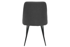 Shop Miliboo Set de 2 sillas de tela gris oscuro con patas de metal HIGGINS