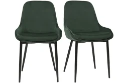 Online Miliboo Set de 2 sillas de terciopelo color verde HOLO