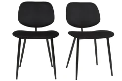 New Miliboo Set de 2 sillas de terciopelo negro y metal negro TOBIAS
