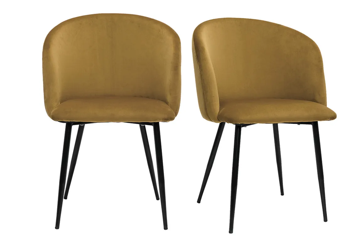 Hot Miliboo Set de 2 sillas de terciopelo bronce VANITY