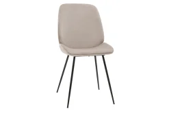 Clearance Miliboo Set de 2 sillas de terciopelo color topo con patas de metal negro KAOLY