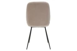 Clearance Miliboo Set de 2 sillas de terciopelo color topo con patas de metal negro KAOLY