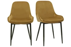 Flash Sale Miliboo Set de 2 sillas de terciopelo color bronce HOLO