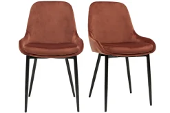 Cheap Miliboo Set de 2 sillas de terciopelo color terracotta HOLO