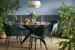 Best Sale Miliboo Set de 2 sillas de terciopelo verde y metal negro TOBIAS