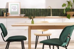 Best Sale Miliboo Set de 2 sillas de terciopelo verde y metal negro TOBIAS